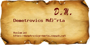 Demetrovics Márta névjegykártya